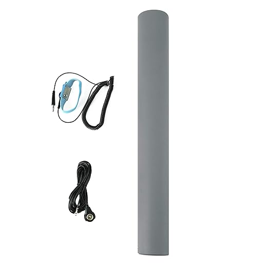 MWRF Source™ ESD Mat Kit with Wrist Strap and Grounding Cord (2.5 FT x 3 FT x 0.12 Inch, Grey)