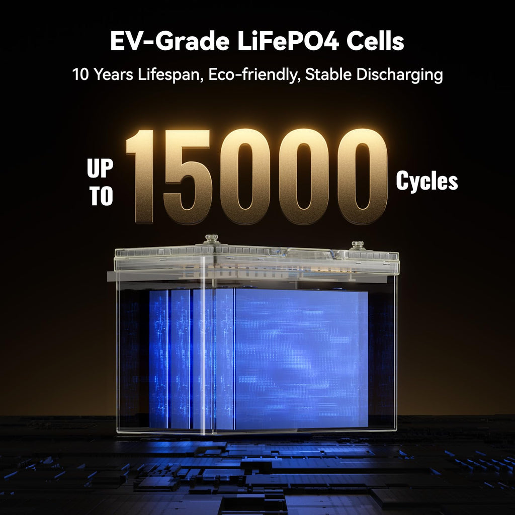 Power Queen 12.8V 125Ah Bluetooth LiFePO4 Battery, Group 27 Size &1600Wh Energy, Deep Cycle Lithium Battery with Low-Temp Cut Off, Perfect for RV, Marine, Off-grid, Solar System, Backup Power