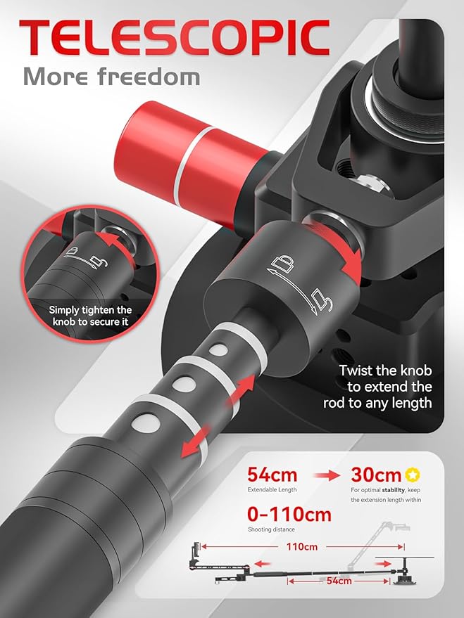 360° Spinning Camera rig, 360 Degree Spinner with 43.3in Extension Poles Professional Photography Turntable Rotating Camera Slider 360° Rotating Shooting Suction Cup Base with Multiple Interfaces