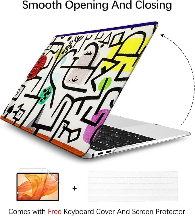 Berkin Arts for MacBook Pro 16 Inch Cover A3403 A3186 A2991 A2780 A2485 (2024-2021) with M4/M3/M2/M1 Pro/Max Chip with Keyboard Cover & Screen Protector Naive Art (Picture of A Journey by Paul Klee)