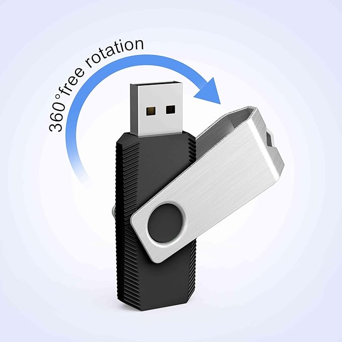 TOPESEL 50PCS 16GB Bulk USB 2.0 Flash Drive Swivel Memory Stick Thumb Drives Pen Drive (16gig, 50 Pack, Black)
