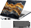 Compatible with MacBook Air 15 inch Case, M4 A3241/M3 A3114/M2 A2941 (Released 2025 to 2023), Hard Shell, Keyboard Cover, Screen Protector, Webcam Cover & Type-C Adapter, Black Gold