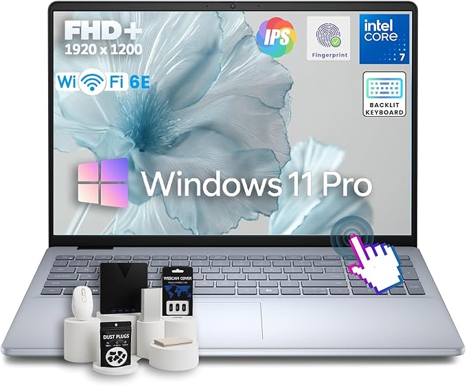 Dell 16 Business Laptop - w/Accessories • Intel 10-Core 7-150U • 16" FHD+ WVA Touchscreen • Win11 pro • Wi-Fi 6E • Backlit KB, • Fingerprint Reader, • Copilot • 32 GB DDR5 • 2TB SSD