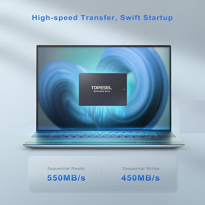 TOPESEL SATA III SSD 2.5", 240GB Internal Solid State Drive with 3D NAND Flash up to 500MB/s,for Laptop,Tablet,Desktop,PC
