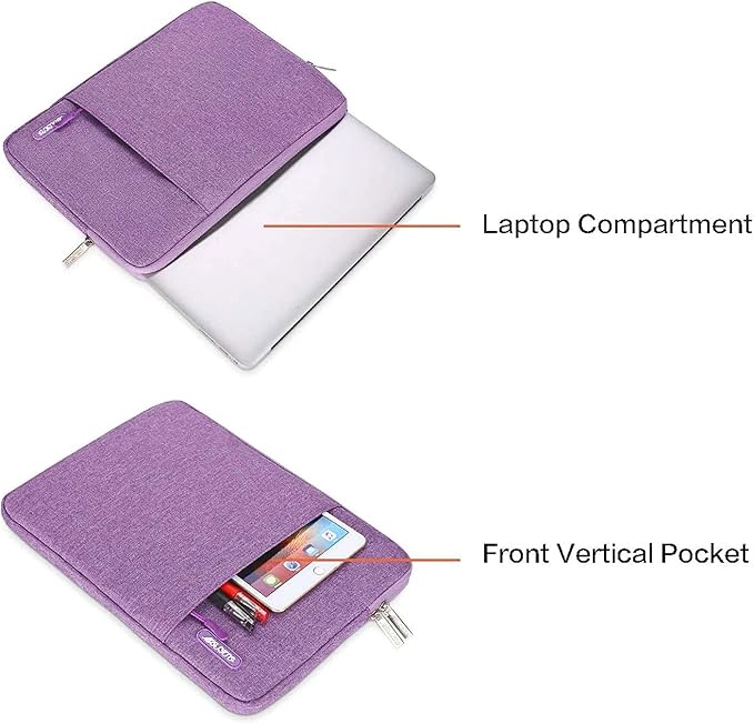 MOSISO Laptop Case 16 inch, 15-15.6 inch Laptop Sleeve Compatible with MacBook Pro 16 M4 M3 M2 M1, HP Acer Dell Lenovo ASUS Notebook, Polyester Vertical Computer Sleeve Bag with Pocket, Light Violet