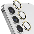 YWXTW Camera Lens Protector for Samsung Galaxy S24 / S23 / S23 Plus, [NOT for S24 Plus] 9H Tempered Glass Metal Individual Ring Camera Screen Protector for S24 Accessories (Gold Glitter)