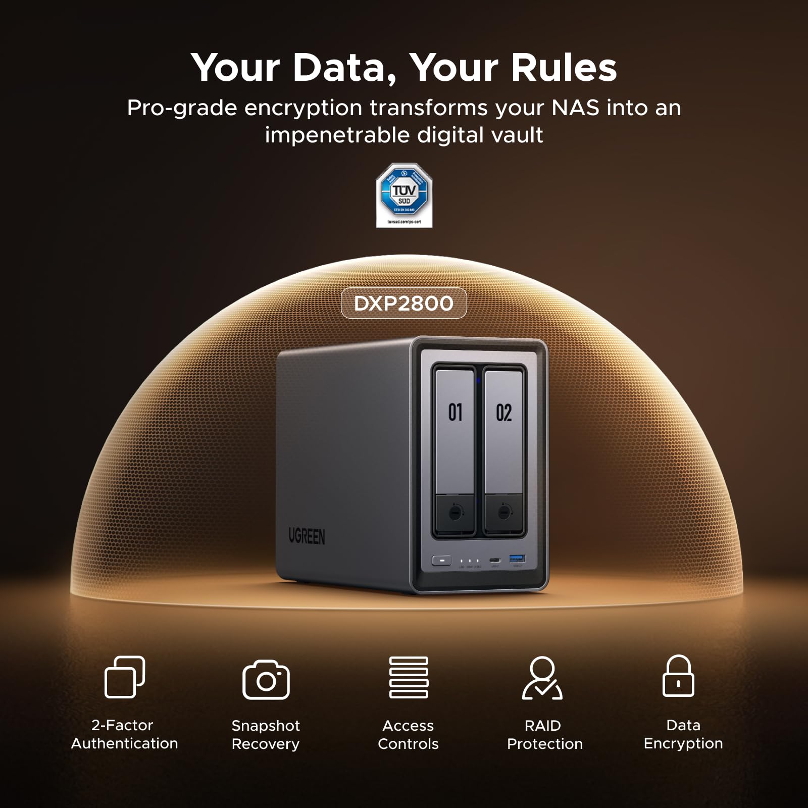 UGREEN NAS DXP2800 2-Bay, Ideal for Content Creators and Enthusiasts