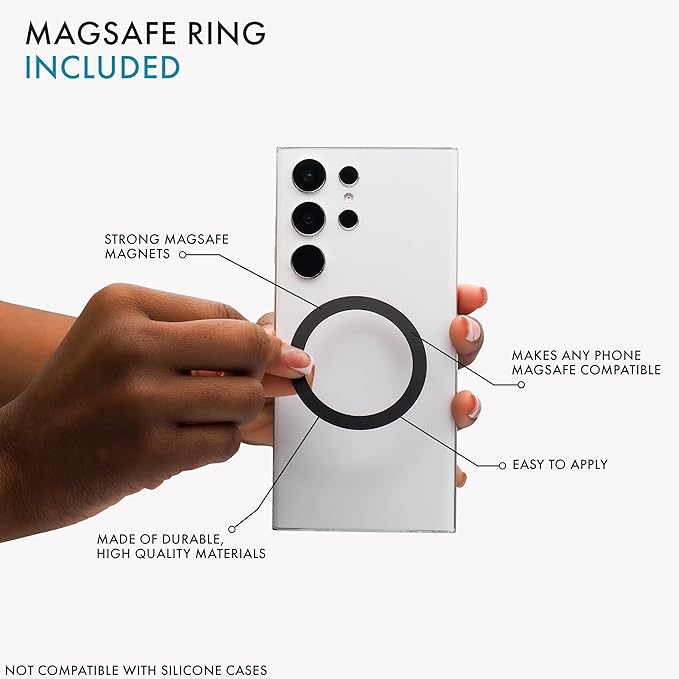 LoveHandle PRO MagSafe Compatible Magnetic Phone Grip w/Kickstand - Mount, Strap and Stand for Smartphone and Tablet - MagSafe Ring Included - Fits All Devices - Solid Lavender