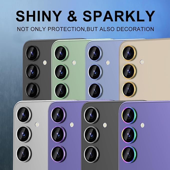 for Samsung Galaxy S25 Plus Camera Lens Protector, Individual Metal Ring Tempered Glass Lens Cover, [Strong Adsorption] Scratch Resistant Ultra-Thin HD Clear Lens Cover, 1 Set-Green