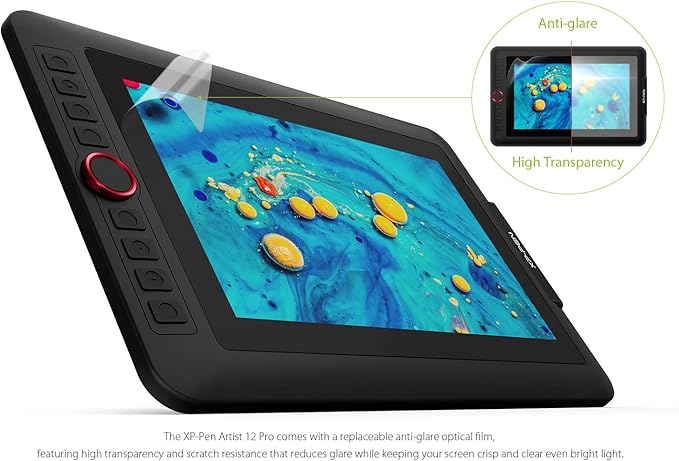 XPPen Artist12 Pro 11.6" Drawing Tablet with Screen Pen Display Full-Laminated Graphics Tablet with Tilt Function Battery-Free Stylus and 8 Shortcut Keys(8192 Levels Pen Pressure and 72% NTSC)