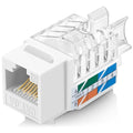 Everest 45° Angled RJ45 Cat6A Keystone Jacks 100-Pack in White - Slim Profile Female RJ45 Connectors - Cat 6A Keystone Jack - Compatible with 45° Angled Speed Termination Tool - 45Term (B0BL3GS7ZY)