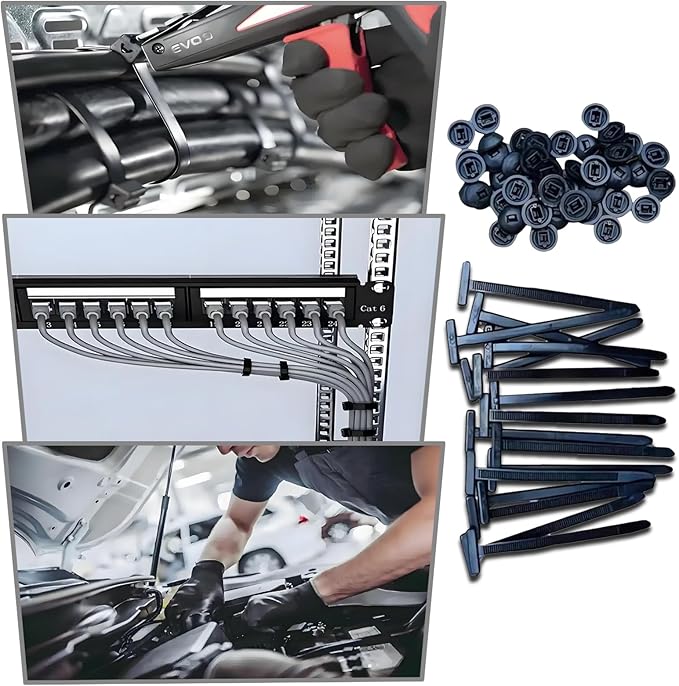2026 upgraded heavy-duty self-locking nylon cable ties with uv protection for car repair, home, and cable management (100)