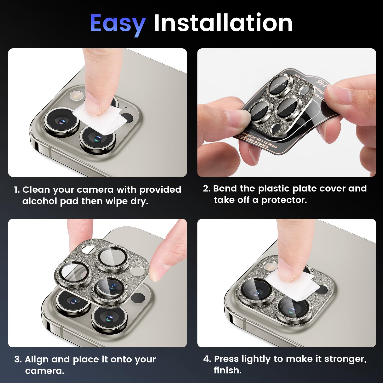Tensea for iPhone 16 Pro Max/16 Pro/14 Pro Max/14 Pro Camera Lens Protector