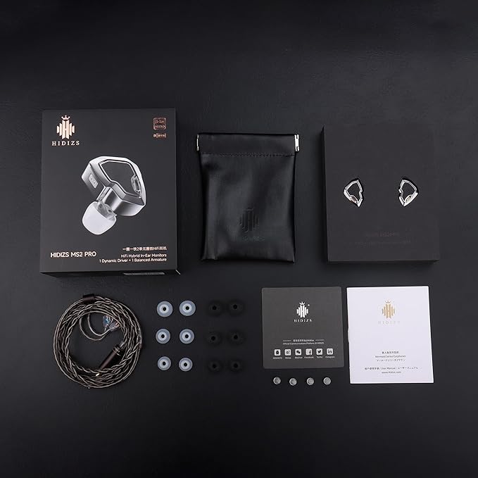 MS2 PRO in-Ear Monitor, 10.2mm Dual-Magnetic Drivers 1DD+1BA Hybird IEMs Wired Earbuds, Zinc Alloy Integrated Molding, Pneumatic Filters for Audiophile Musicians, Detachable 3.5mm OFC Cable