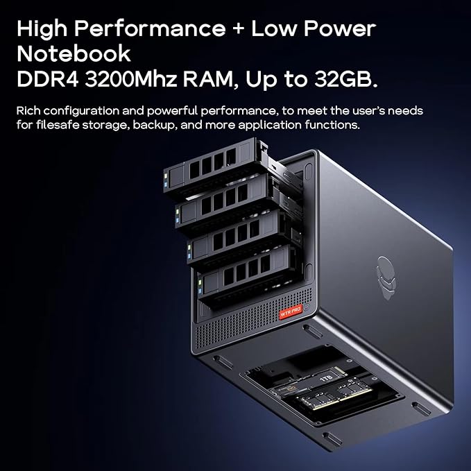 AOOSTAR WTR PRO AMD Ryzen 7 5825u 4 Bay NAS Mini PC, NO RAM NO SSD, 4K HDMI, 2 * M.2 NVMe Slots, 2.5/3.5 SATAx 4 Storage (Up to 4 * 22TB)