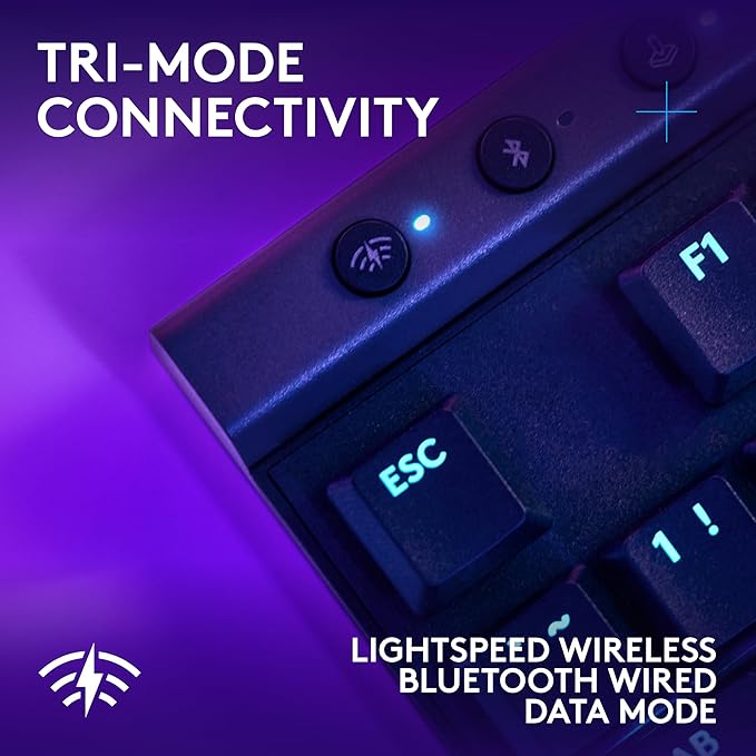 Logitech G515 Wireless Gaming Keyboard TKL, LIGHTSYNC RGB, Thin Tenkeyless Design, Double-Shot PBT Keycaps, Tactile Brown Mechanical Switches - Black