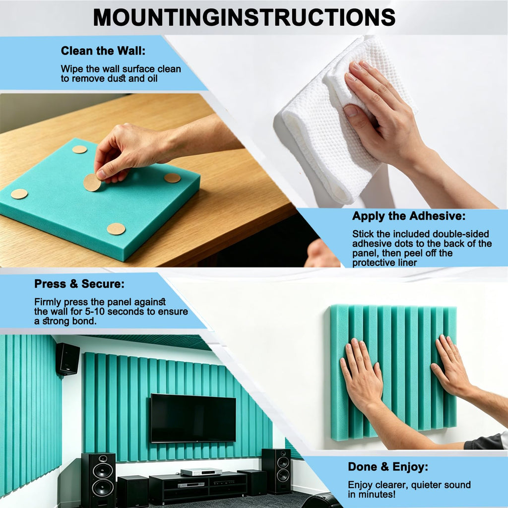 Sound Proof Foam Panels for Walls，1" X 12" X 12" Acoustic Foam Panels Insulation Studio Soundproofing Fire Resistant Noise Absorbing for Studio, Office, Home (GZ-L 12" X 12" X 1", 30PACK)