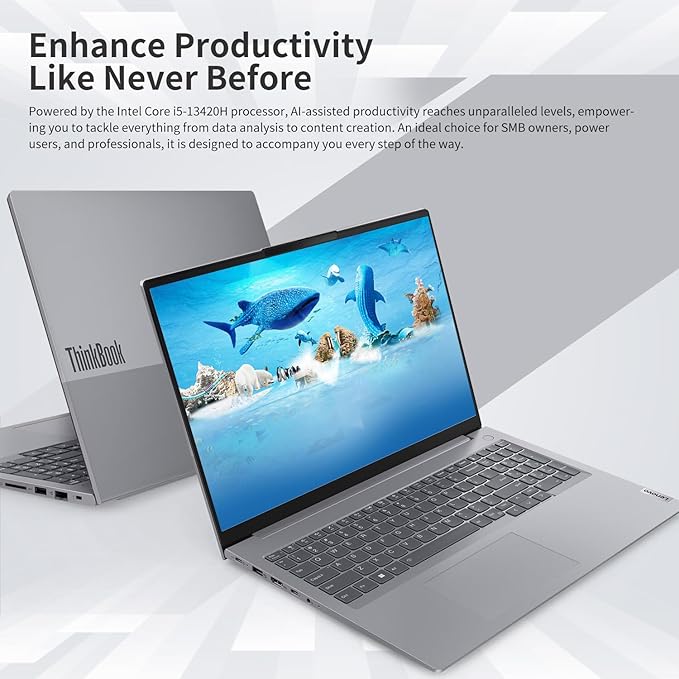 Lenovo ThinkBook 16 Business Laptop, 16" FHD+ Display, 8-Core Intel i5-13420H, 16GB DDR5 RAM, 1TB SSD, HDMI, SD Card Reader, Wi-Fi 6, Windows 11 Pro, Bundle with Targus USB-C 100W Docking Station