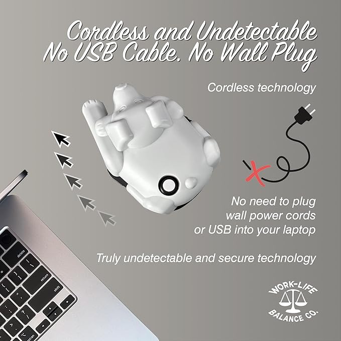 Laptop Trackpad Jiggler -AA Battery Lasts 6 Months -Undetectable -Cordless Mouse Jiggler -Does Not Work on DeII -Keeps Touchpad Active, Laptop Awake -Mechanical Mouse Mover -ON/Off Switch (Gray Dog)