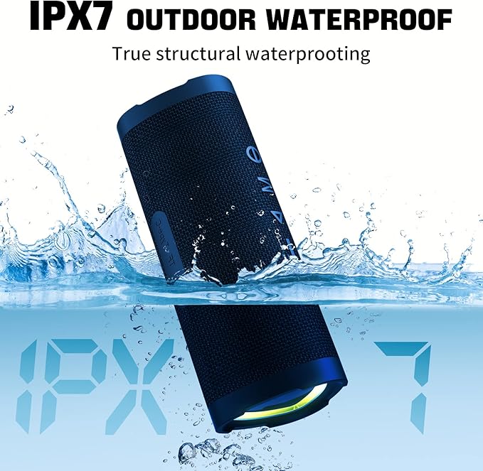 Vanzon Bluetooth Speakers V40 Portable Wireless Speaker V5.0 with 24W Loud Stereo Sound, TWS, 24H Playtime & IPX7 Waterproof, Suitable for Travel, Home&Outdoors - Blue (HIJ)