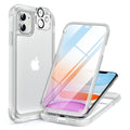 Miracase Glass Series for iPhone 11 Case 6.1 inch, Upgraded Full-Body Rugged Phone Bumper Case Cover with Built-in 9H Tempered Glass Screen Protector and Camera Protector, Matte Clear
