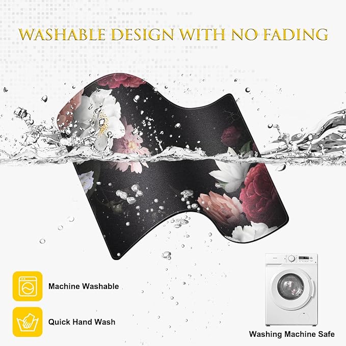 JIKIOU 3 Pack Mouse Pad with Stitched Edge, Comfortable Mouse Pads with Non-Slip Rubber Base, Washable Mousepads Bulk with Lycra Cloth, Mouse Pads for Computers Laptop Mouse 10.2x8.3x0.12inch Peony