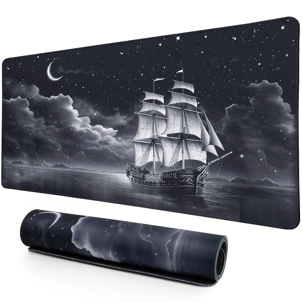 Lokigo Big Desk Pad, Large Desk Mat, 31.5"x15.7", Nautical Sailboat