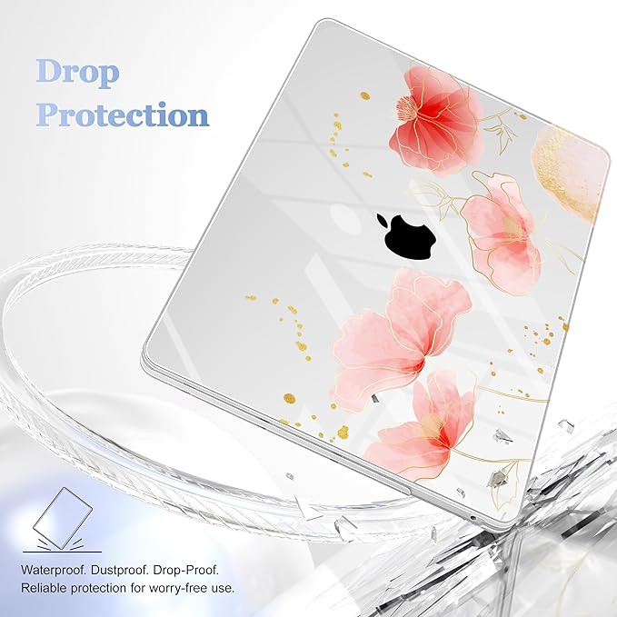 Case for MacBook Pro 13 inch with/Without Touch Bar (2016-2022, M2 A2338 M1 A2289 A2251 A2159 A1989 A1706 A1708), Hard Shell + Keyboard Cover + Dust Plug, Spring Floral