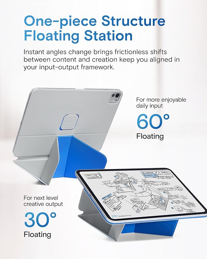 MOFT Dynamic Folio Case for for iPad Air 11-inch M3 M2 2025 2024/10.9 Air 5th 4th Generation 2022 2020, iPad Pro 11 Inch 4th/3rd/2nd Gen, Magnetic Stand Case with 20+ Viewing Angles, Cement x Sapphire
