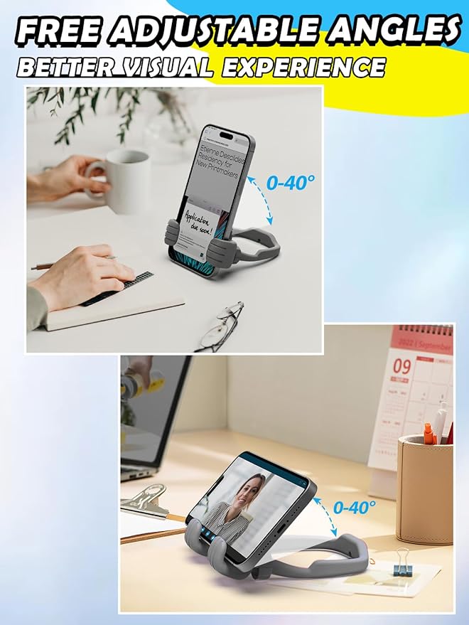 Dad Gifts for Fathers Day from Daughter Son Cell Phone Stand: Upgrade Adjustable Thumbs Up Lazy Phone Holder for Desk Fun Birthday Gifts for Grandma Teens Girls Boys Adults Husband from Wife