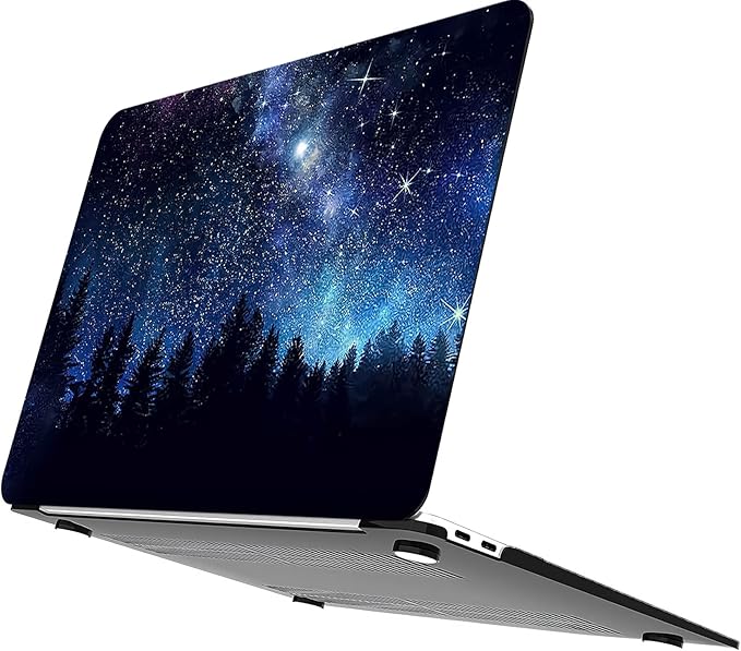 Compatible with MacBook Air 13 Inch Case 2017 2016 2015 2014 2013 2012 2011 2010 Release A1466/A1369, Plastic Hard Shell Case & Keyboard Cover & Screen Protector - Forest Night Sky
