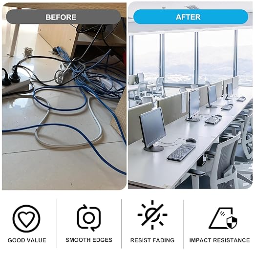 2" White Desk Grommet, JTemgle Flexible Cable Grommet Rubber Cable Hole Cover Wire Organizer Caps Desktop Cord Management for Home Office TV Stands Tabletops, 10 Pieces