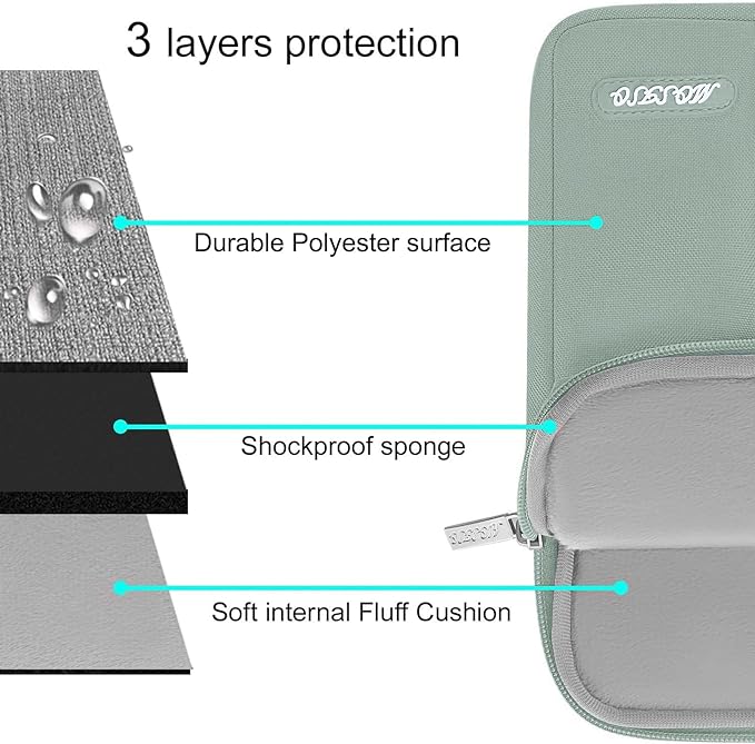MOSISO Laptop Case 13.3 inch, 13-13.3 inch Laptop Sleeve Compatible with MacBook Air/Pro 13 / Pro 14, HP Dell ASUS Lenovo Notebook, Polyester Vertical Computer Sleeve Bag with Pocket, Antique Green
