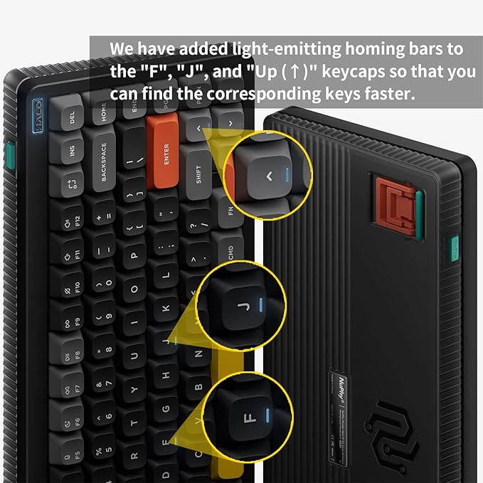 nuphy Halo75 V2 Mechancial Gaming Kyeboard,75% Wireless Hot Swappable Bluetooth Keyboard,83 Kyes RGB Backlit Keyboard,Support Bluetooth/2.4GHz/USB-C-Black Silent Red Clear-Top Switch