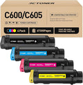 C600 C605 Toner Cartridges 4-Pack Compatible Replacement for VersaLink C600 C605 Color Multifunction Printer Copier Scanner 106R03919 106R03916 106R03917 106R03918 High-Yield Black Cyan Yellow Magenta