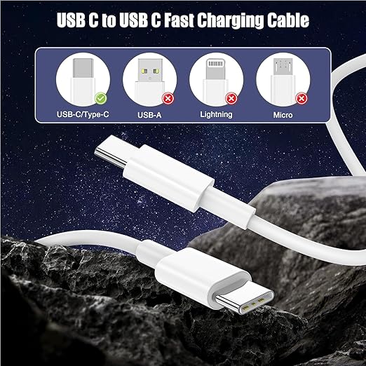 3-Pack [3.3FT+10FT+10FT] 60W USB C to USB C Cable, Type C to Type C Cable,Fast Charging Cable for iPhone 16 15 Pro Plus Pro Max，for Galaxy S24 S23, for iPad Pro/Air, for MacBook Pro/Air and More