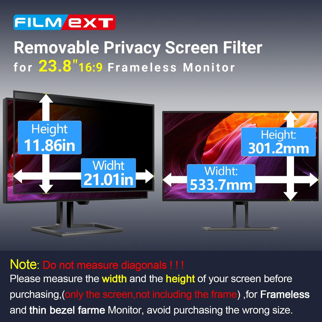 FILMEXT 2 Pack 23.8 inch Computer Privacy Screen Filter