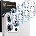 UniqueMe for 3 Pack iPhone 15 Pro/15 Pro Max Camera Lens Protector-Silver