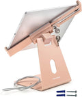 Volcora Anti-Theft Tablet Stand iPad Security Holder with Lock Pink 10-13 Inch Kiosk Stand Mount, Swivel, Adjustable for All iPad, Tablets, POS Register, Retail Business, Checkout, Cashier