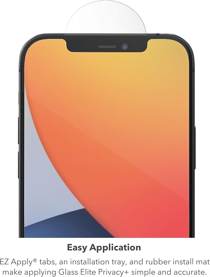 ZAGG InvisibleShield Glass Elite Privacy+ - Privacy Screen Protector for iPhone 12 Pro, 12, 11, XR – 3X Impact Protection (200106681)