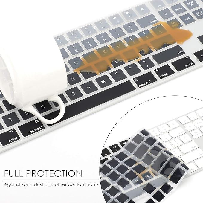 Allinside Ombre Gray Cover for Apple iMac Magic Wireless Keyboard with Numeric Keypad MQ052LL/A A1843 US Layout