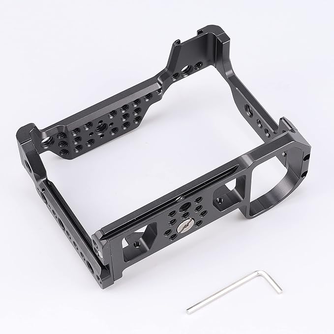 Z5 Z6 Z7 Cage, Hersmay Camera Cage with Top Handle for Nikon Z5/ Z6/ Z7/ Z6II/ Z7II Mirrorless Camera with Cold Shoe,ARRI Handle Locating Holes,Multiple 1/4" 3/8" Screw Holes