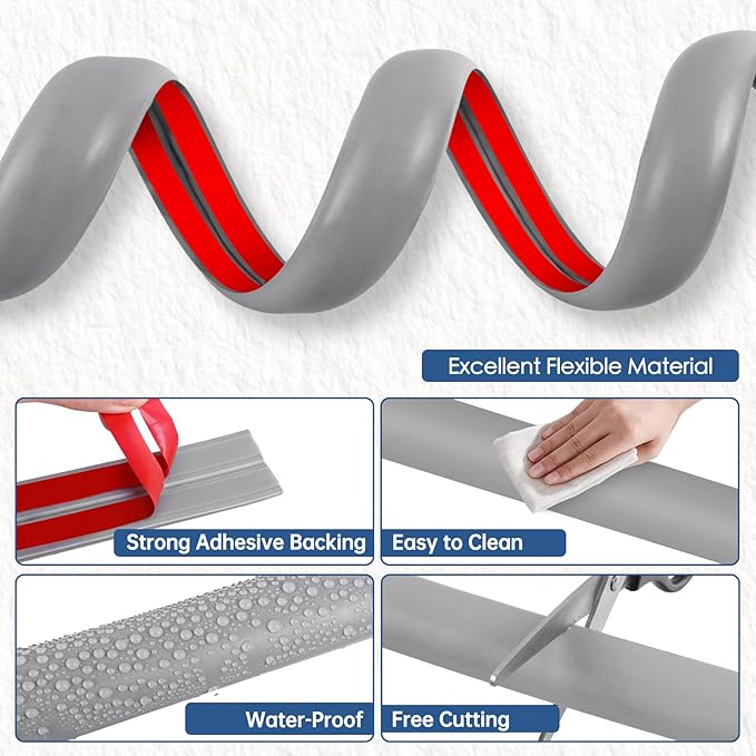 Floor Cord Cover for Wires on Floor Self Adhesive Cord Hider Floor Cable Management Wire Covers for Cords Protector Prevent Cable Trips Cord Cavity W 0.47" x H 0.27", Gray, 10Ft