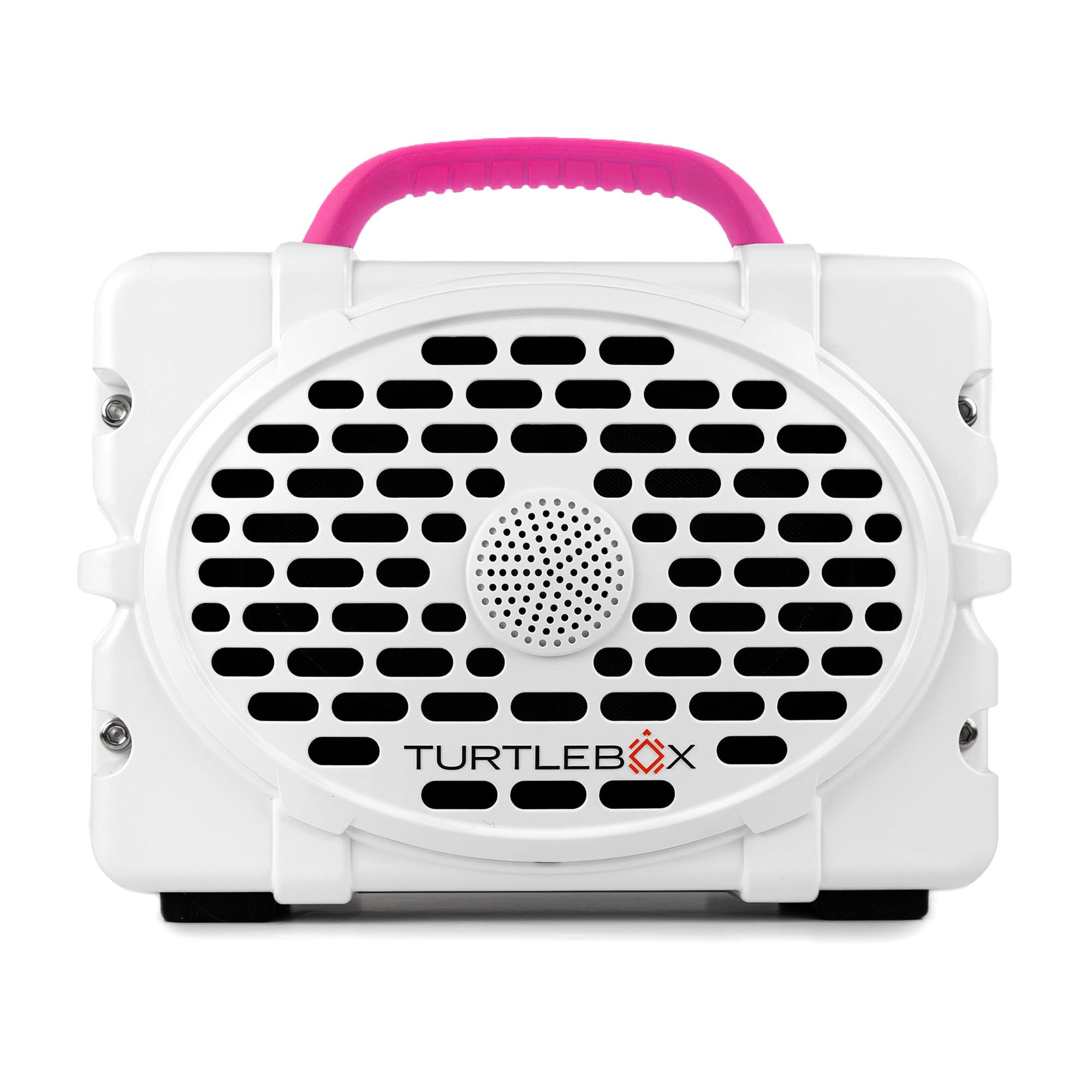 Turtlebox Original Gen 3 Outdoor Bluetooth Speaker, Waterproof, White/Pink