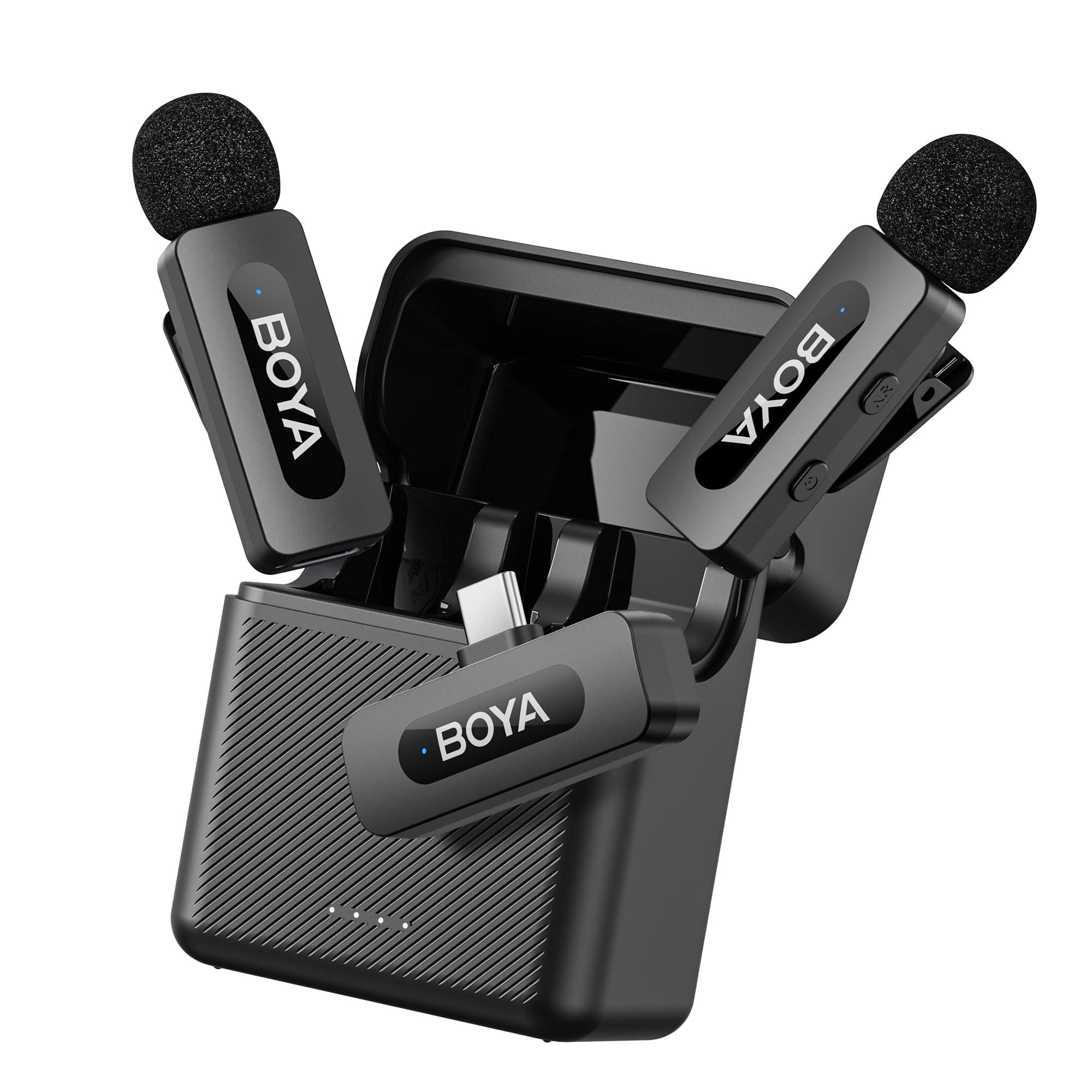 BOYA BY-V30 Wireless Lavalier Microphone,USB Type-C Mini Laple Mics for iPhone16,Android Smartphone,36H Battery,Noise Reduction,328FT Range Clip-on Condenser Mic for YouTube Interview TikTok