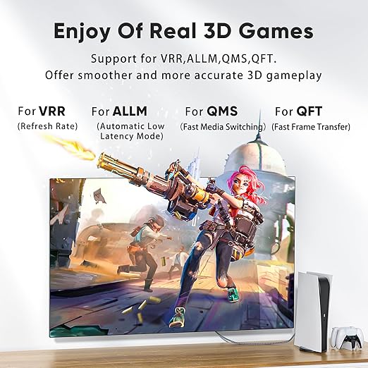 ARISKEEN 8K HDMI Cable 3 FT, 48Gbps High Speed HDMI 2.1 Cable, 8K 60Hz, 4K 120Hz 144Hz Braided HDMI Cord - 3 Feet