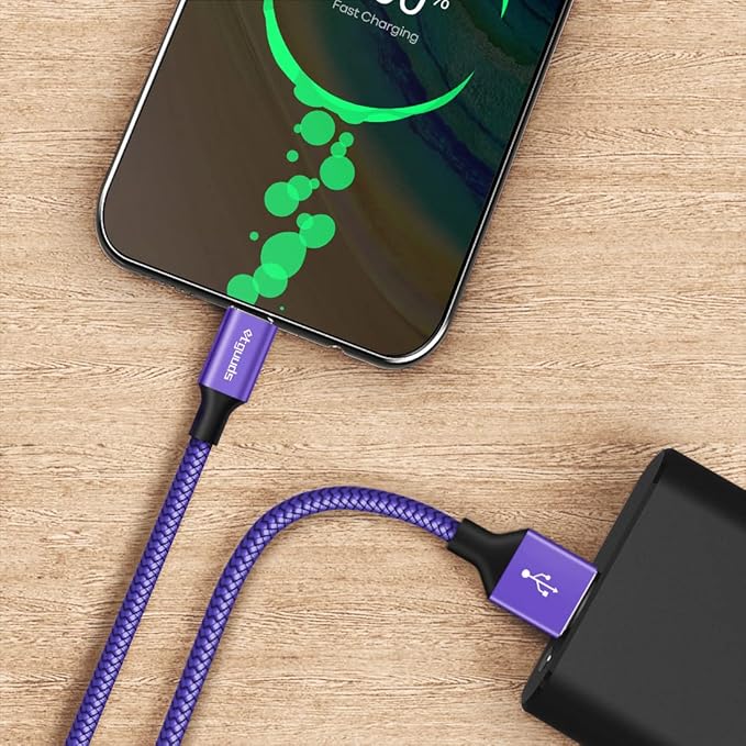 etguuds 4ft USB A to USB C Cable 3A Fast Charging, 2-Pack USB A to USB Type C Charger Cord for iPhone 16 15 Pro/Pro Max/Plus, for Samsung Galaxy S24 S23 S22 S21 S20 S10 A55 A54 Flip Note, Moto, Purple