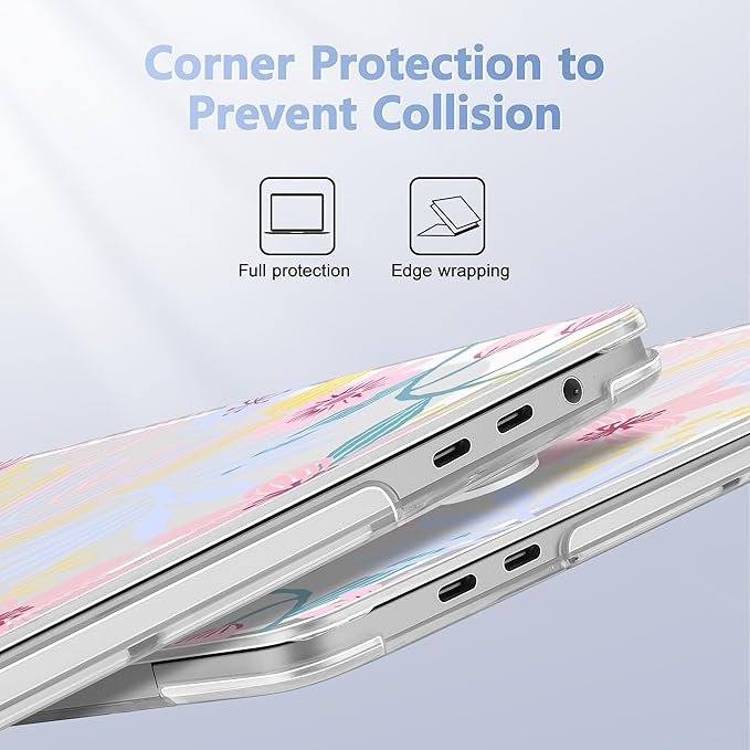 for MacBook Pro 16 inch Case 2019 2020 Release Model A2141, Plastic Hard Shell Cover with Keyboard Cover & Screen Protector for MacBook Pro 16 inch with Touch Bar & Touch ID, Florals