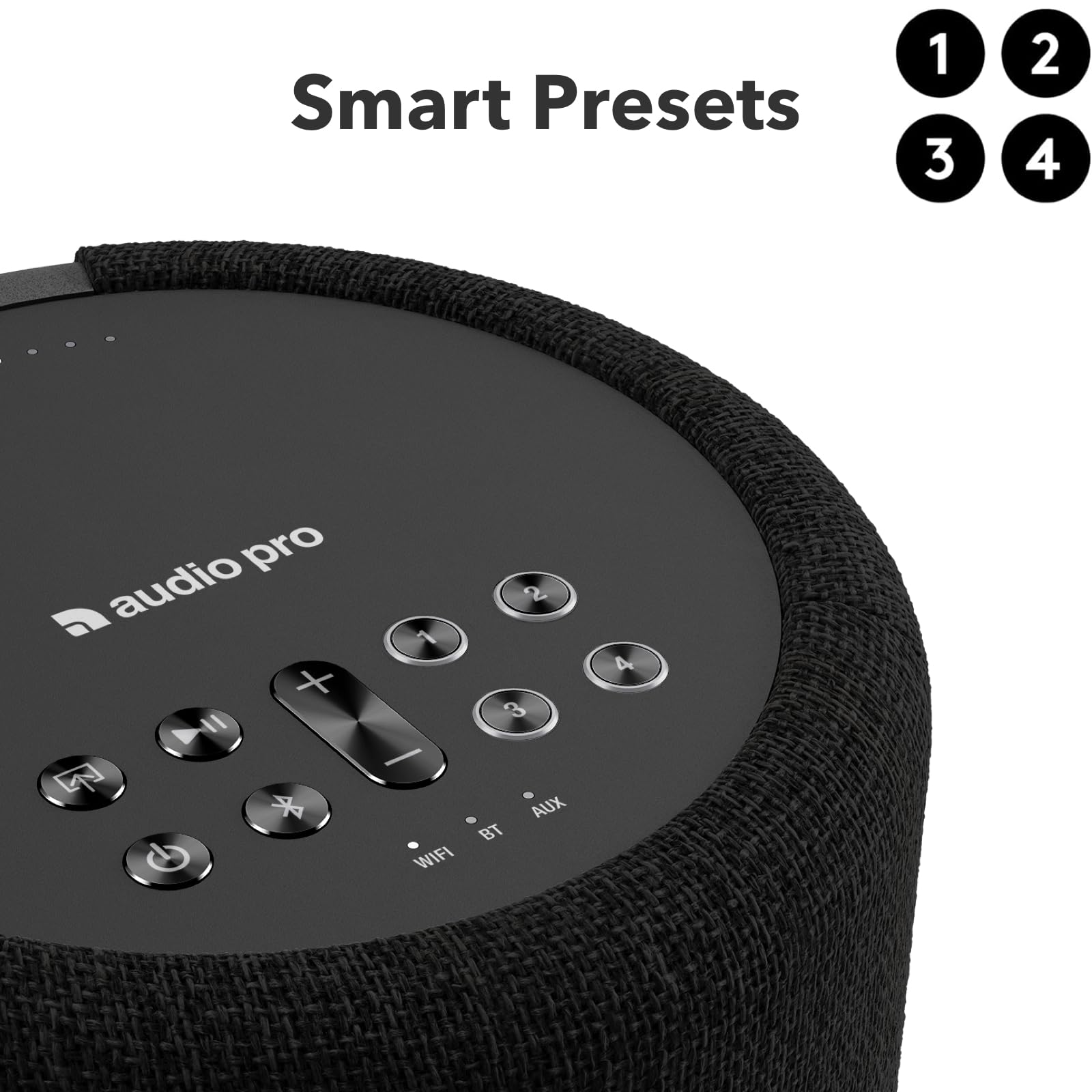Audio Pro A10 MKII Wireless Multiroom Speaker, WiiM Edition | High Fidelity, Bluetooth, WiFi | Compatible with AirPlay 2, Google Cast, Siri, WiiM Home App, Stream Spotify, Tidal & More, Black