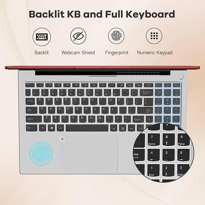 NIMO 15.6" IPS FHD-Gaming-Laptop, AMD Ryzen 5 6600H 6-Cores 660M GPU 16GB DDR5 RAM 1TB SSD(Beat i7-1165G7, Up to 4.5GHz) Computer with 100W GaN Type C Fingerprint Backlit Keyboard Win 11